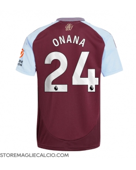 Aston Villa Amadou Onana #24 Maglia Gara Casa Repliche 2024-25 Maniche Corte